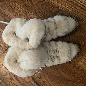 Warm and cozy white boots